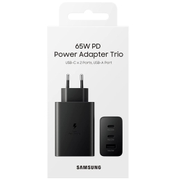 Samsung Caricabatterie 65w Trio Ep-t6530 Fc Usb-c+usb-a Black