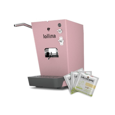 Lollina Macchina da Caffè Cialde 44mm Rosa + 40 cialde omaggio