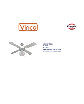 Vinco Ventilatore Soffitto 107CM 55W WHITE COD.70912