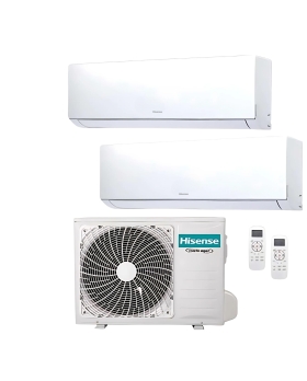 Hisense Climatizzatore Dual Split Inverter 9000+9000 Btu /h Condizionatore Con Pompa Di Calore Classe A++/a+