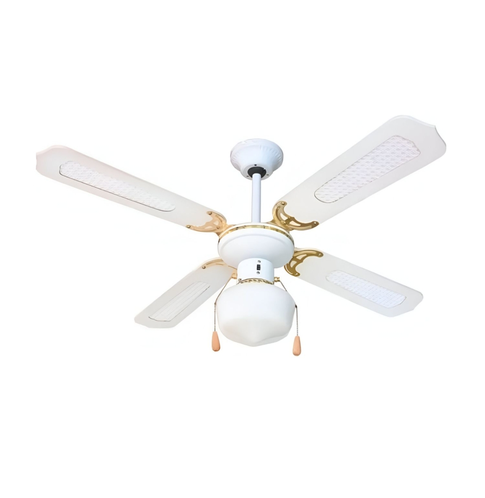 Zephir Ventilatore  Decorativo A Soffitto Con Luce E 4 Pale Zfs9107b