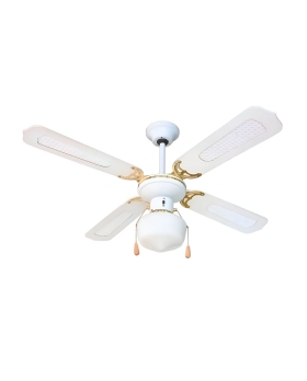 Zephir Ventilatore  Decorativo A Soffitto Con Luce E 4 Pale Zfs9107b