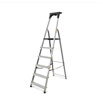 DRABINA PRO ALUMINIOWA Z PÓLKA 6 STOPNI 150 KG