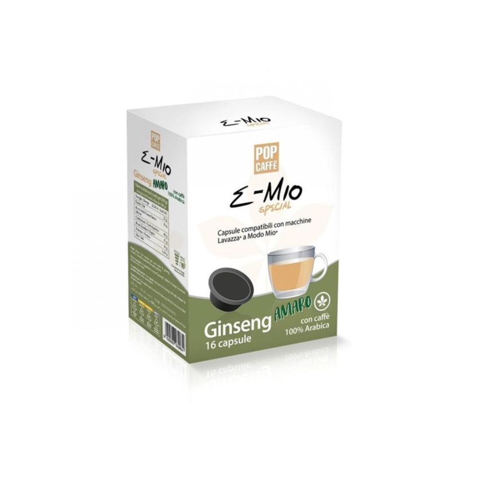 Pop Caffè Capsule Comp. A Modo Mio E-mio Ginseng Amaro 16pz