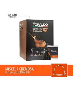 Toraldo Caffè Miscela Cremosa 100 Capsule Compatib. Dolce Gusto