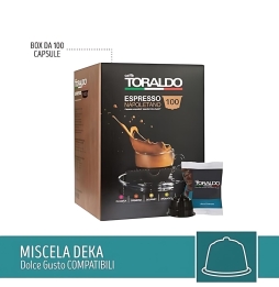 Toraldo Caffè Miscela Dek 100 Capsule Compatibile Dolce Gusto