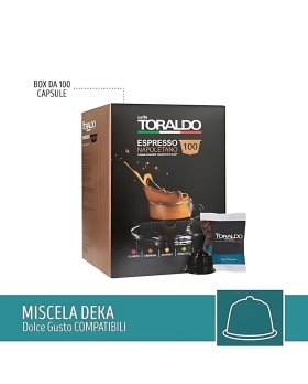 Toraldo Caffè Miscela Dek 100 Capsule Compatibile Dolce Gusto