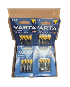 96 batterie varta super heavy duty  48 stilo aa + 48 ministilo aaa