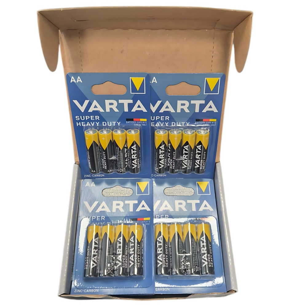 12 batterie varta super heavy duty  12 stilo aa