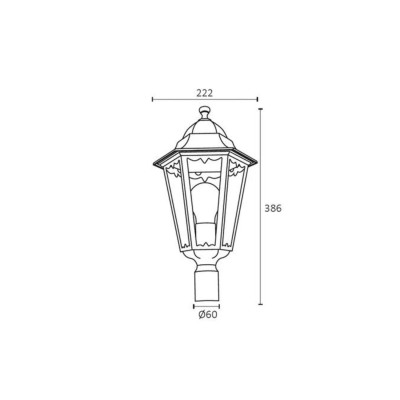 Lant. polipropilene attacco palo E27 100W bi amanda
