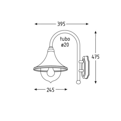 Lant. mod braccio  E27 60W elena