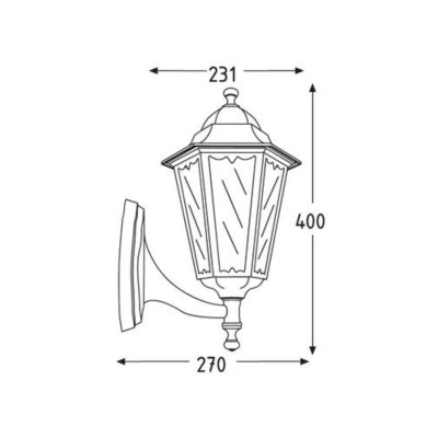 Lanterna ant.+braccio e27 100w anastasia