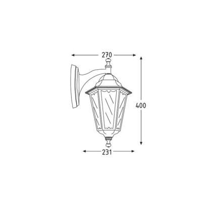 Lanterna ant.+braccio e27 100w arianna