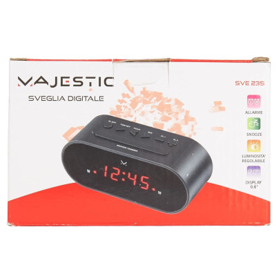 Majestic sveglia digitale con doppio allarme sve 235