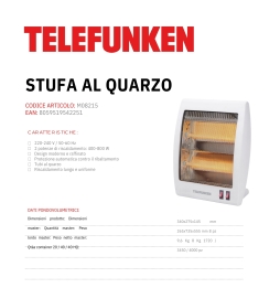 Telefunken stufa al quarzo M08215 800W