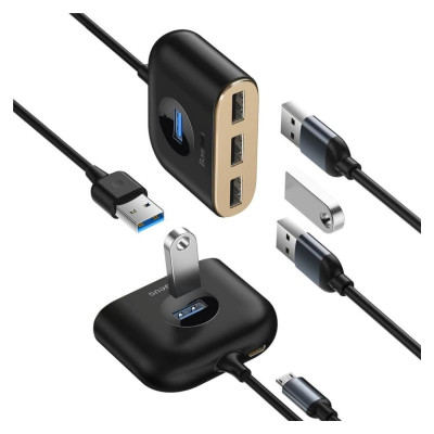 Baseus adapter HUB Square USB 3.0 to 4x USB black