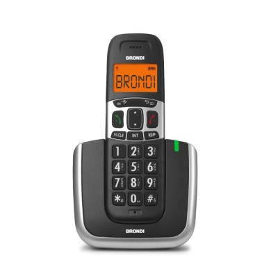 TELEFONO CORDLESS BRONDI BRAVO PLATIMUN NERO