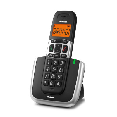 TELEFONO CORDLESS BRONDI BRAVO PLATIMUN NERO