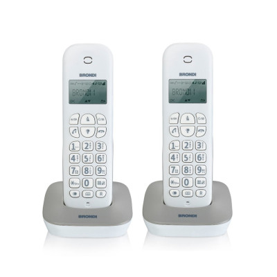 TELEFONO CORDLESS BRONDI GALA TWIN BIANCO/GRIGIO