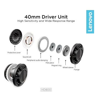 LENOVO HD800 CUFFIE GAMING WIRELESS RED