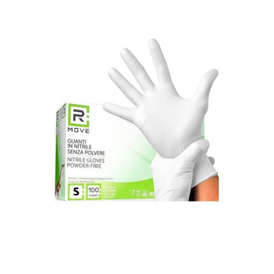 1CONF. DA 100PZ TG.S - RMOVE GUANTI NITRILE BIANCO USO MEDICO SE