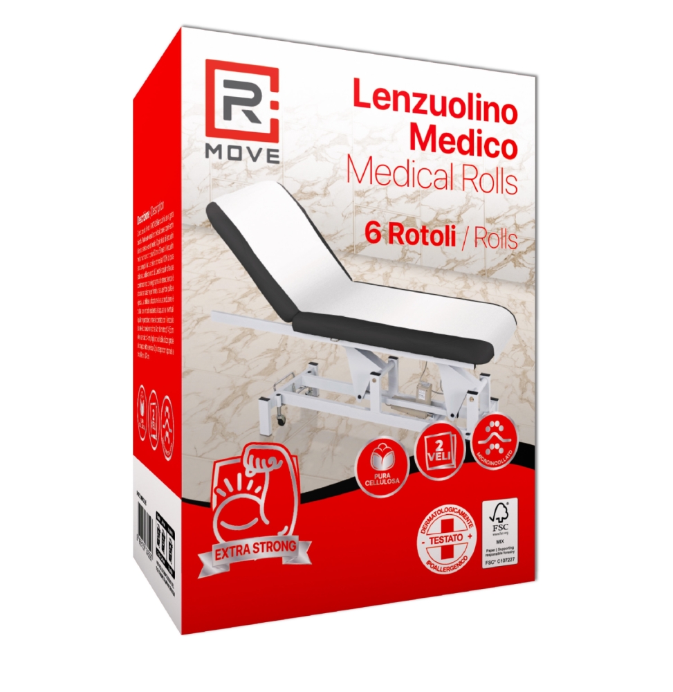 Rmove 1conf. Da 6pz 60cmx50metri Rmove Lenzuolino Medico 2 Veli