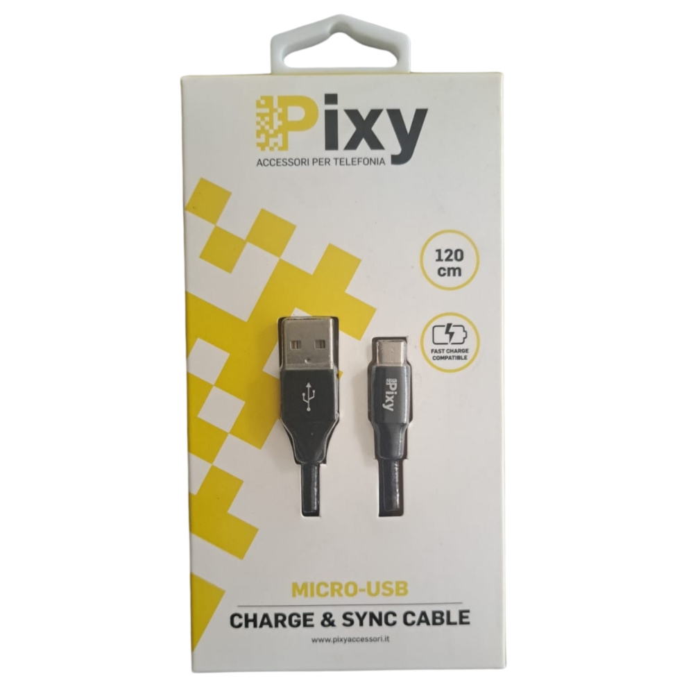 Pixy Cavo Micro Usb 1.20mt BLACK