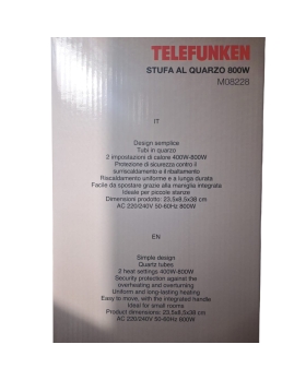 Telefunken stufa al quarzo M08228 400/800W