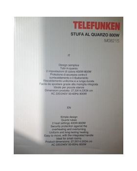 Telefunken stufa al quarzo M08215 800W