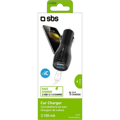 SBS CARICABATTERIE DA AUTO 3.100MA TYPE 09901