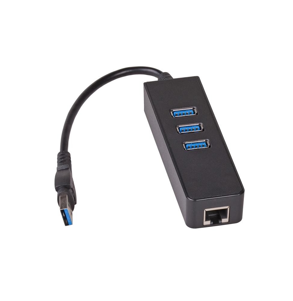 Akyga Hub AK-AD-32 3x USB 3.0 with network card 10/100/1000 15cm