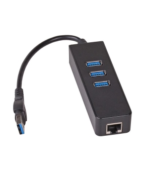 Akyga Hub AK-AD-32 3x USB 3.0 with network card 10/100/1000 15cm