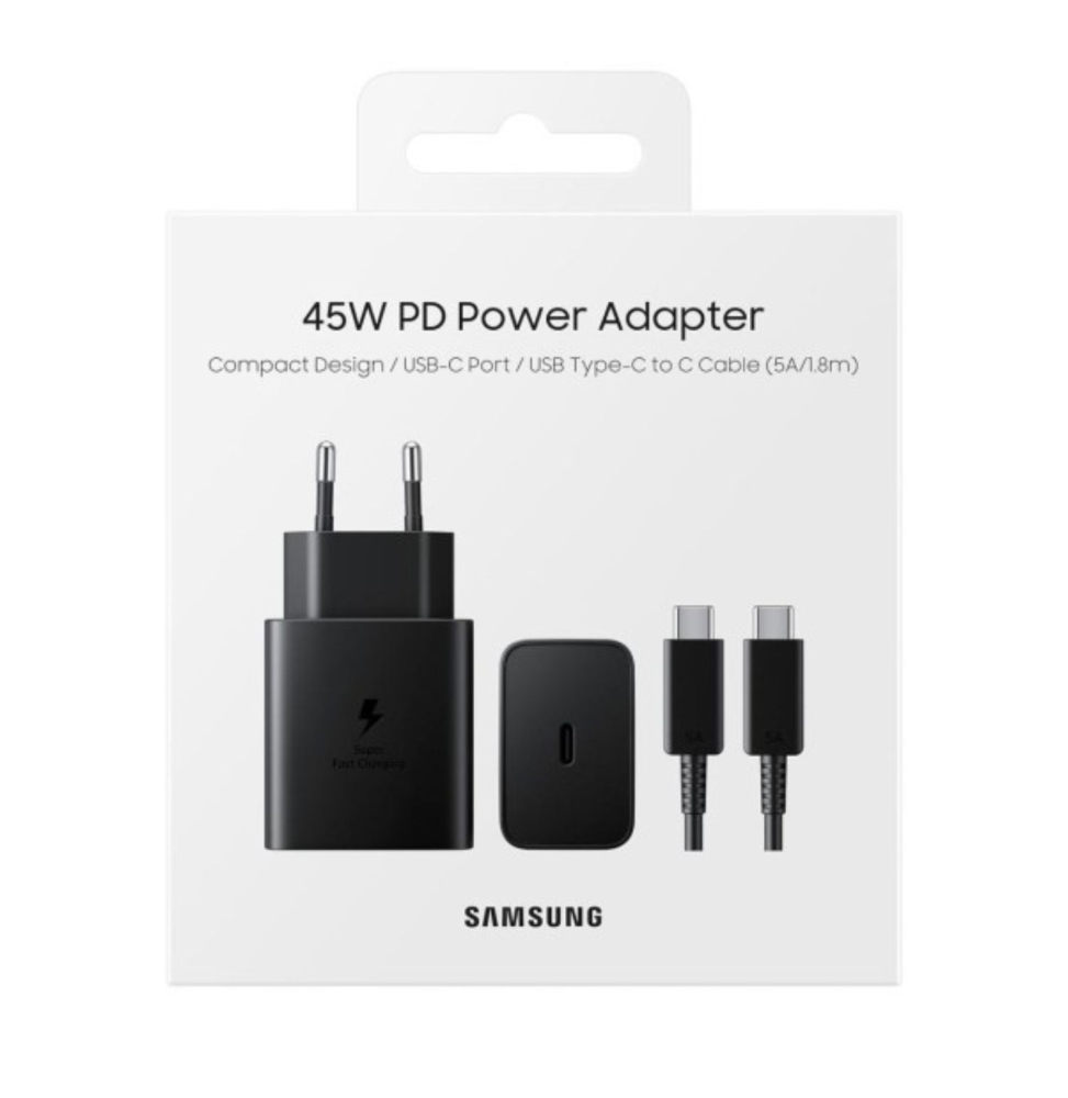 Samsung Caricatore 45w e p-t4511 fc2 Usb-c + Cavo 1m Usb-c black