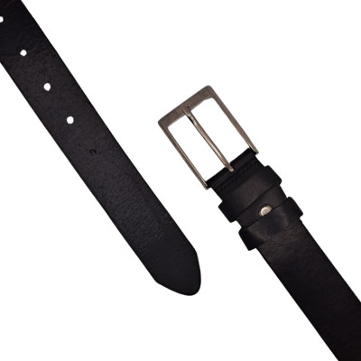 EcoPrice CINTURA NERA VE RA PELLE MADE IN ITALY 105/120 SPESS 35