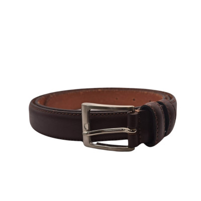 Ecoprice Cintura Cinta Uomo In Vera Pelle Made in Italy Cuoio Casual Classica Regolabile Marrone