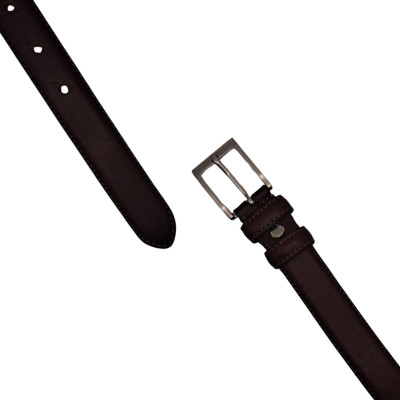 Ecoprice Cintura Cinta Uomo In Vera Pelle Made in Italy Cuoio Casual Classica Regolabile Marrone