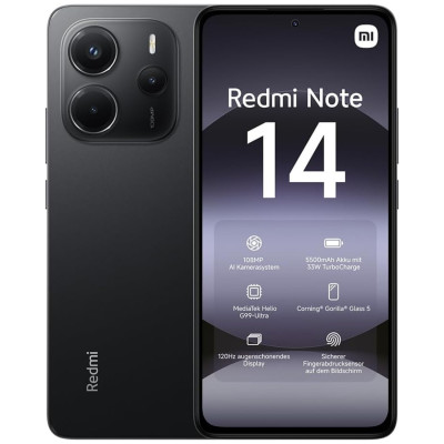 XIAOMI REDMI NOTE 14 8+256GB 6.67 5G MIDNIGHT BLACK EU