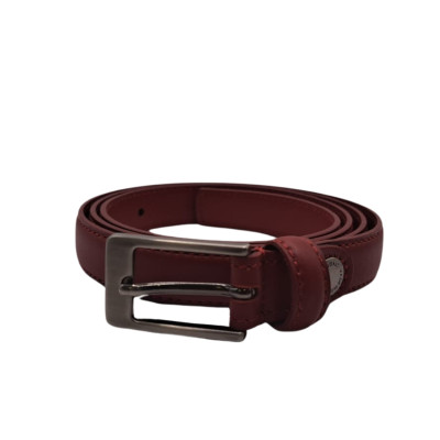 Ecoprice Cintura Cinta Donna In Vera Pelle Made in Italy Cuoio Casual Classica Regolabile Bordeaux