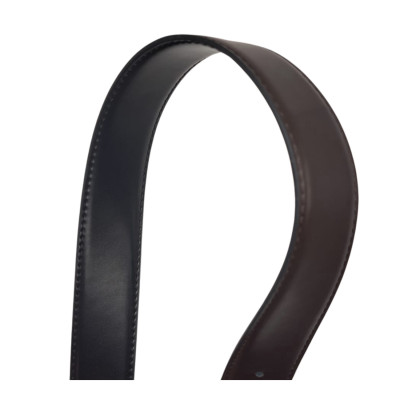 ECOPRICE CINTURA CINTA UOMO IN VERA PELLE MADE IN ITALY CUOIO CASUAL CLASSICA REGOLABILE REVERSIBILE NERA\MARRONE