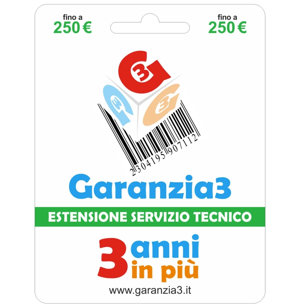 Garanzia 3 Estensione del Servizio Tecnico Fino a 250,00 Euro - Garanzia3