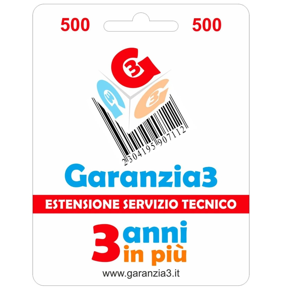 Garanzia 3 Estensione del Servizio Tecnico Fino a 500,00 Euro - Garanzia3