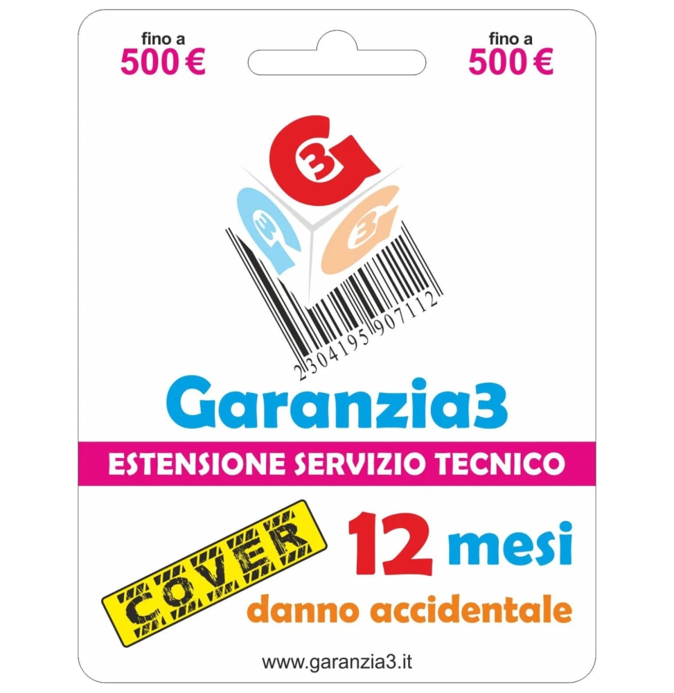 Garanzia 3 Cover 500 - Danno Accidentale  fino a 500,00 Euro