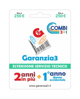 Garanzia 3 Combi 250 - 2 Anni di garanzia + 1 di Danno Accidentale fino a 250,00 Euro