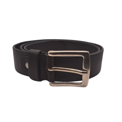 ECOPRICE CINTURA CINTA UOMO IN VERA PELLE MADE IN ITALY CUOIO CASUAL CLASSICA REGOLABILE MARRONE