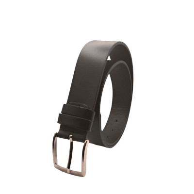 ECOPRICE CINTURA CINTA UOMO IN VERA PELLE MADE IN ITALY CUOIO CASUAL CLASSICA REGOLABILE MARRONE SCURO