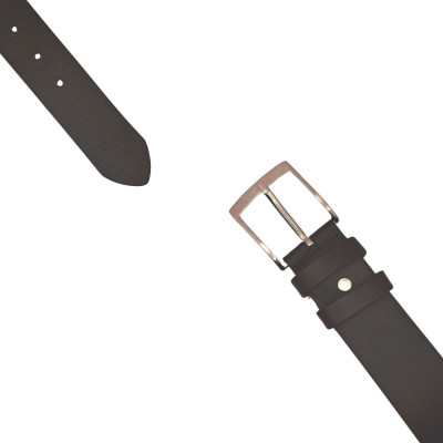 ECOPRICE CINTURA CINTA UOMO IN VERA PELLE MADE IN ITALY CUOIO CASUAL CLASSICA REGOLABILE MARRONE SCURO