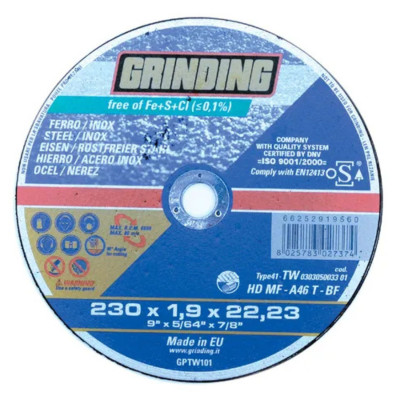 GRINDING DISCO PIANO PER FERRO D.230X1,9