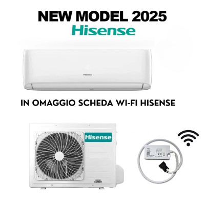 Climatizzatore Hisense Serie NEW MODEL 2025 EASY SMART 12000 BTU Inverter CA35LR03G + AS35LR03W R-32 + Modulo Wi-FI Omaggio