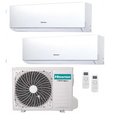 Hisense Climatizzatore Dual Split Inverter 9000+9000 Btu /h Condizionatore con Pompa di Calore Classe A++/A+ Gas R32 WiFi (Unità