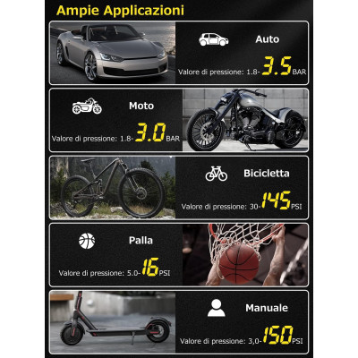 ECOPRICE COMPRESSORE PORTATILE BATTERIA+12V 60W LCD +ACC M09384